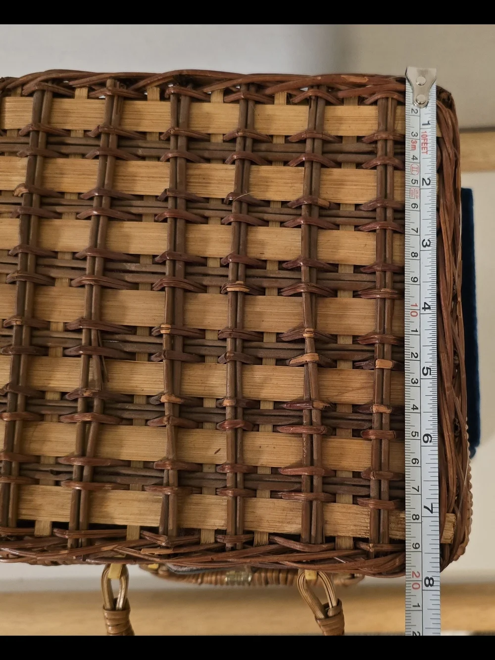 Vintage Elizabeth Arden Wicker Picnic Basket Set - Red Gingham